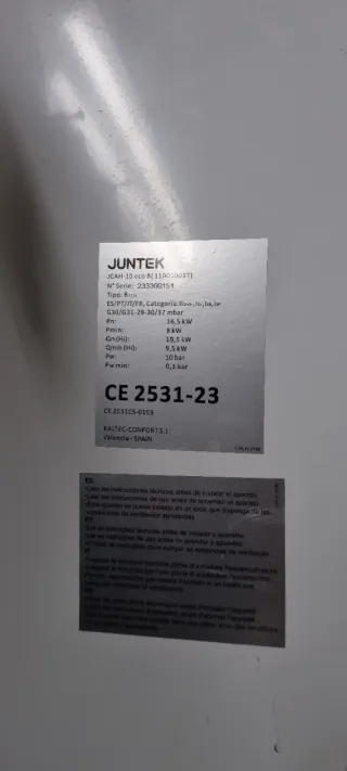 Calentador de agua a butano JUNTEK