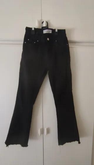 Pantalones vaqueros negros flare T-38