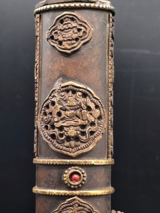 Portadocumentos chino tibetano bronce