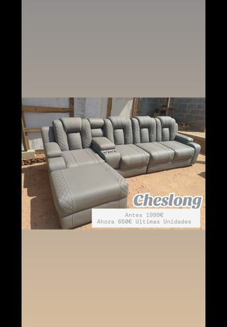 Sofá Cheslong Gris