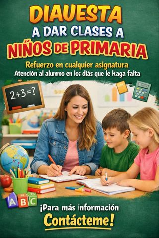 DISPUESTA A DAR CLASES PARTICULARES A PRIMARIA