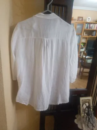 Camisa lino estampada flores