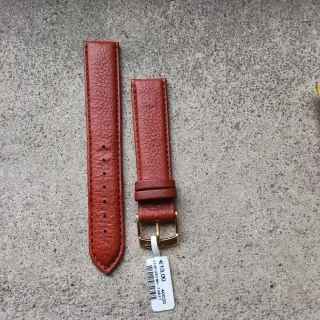 Cinturino vera pelle rosso con fibbia oro