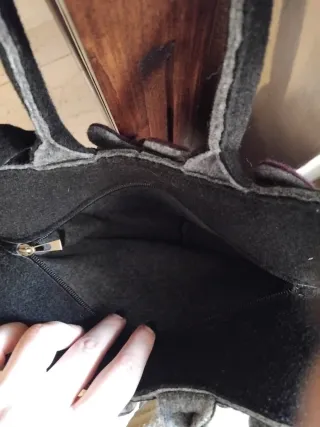 Borsetta lana cotta donna fiori viola