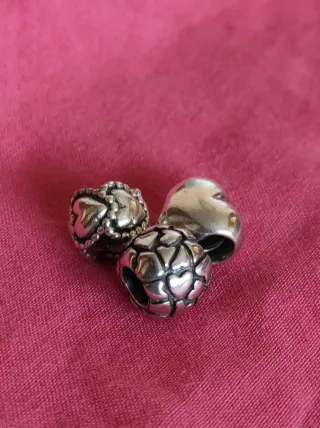 3 Charms Pandora ORIGINALES Corazones Plata