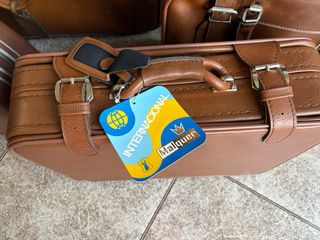 Juego Maletas Cuero Vintage Marrón