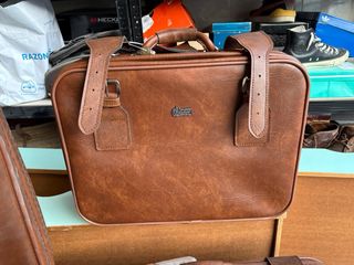 Juego Maletas Cuero Vintage Marrón