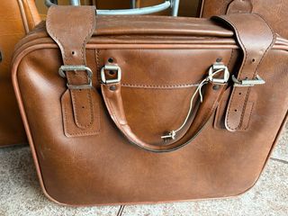 Juego Maletas Cuero Vintage Marrón