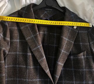 Americana Italiana Hombre Cuadros Azul/Gris