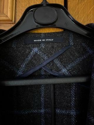 Americana Italiana Hombre Cuadros Azul/Gris