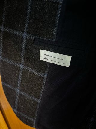 Americana Italiana Hombre Cuadros Azul/Gris