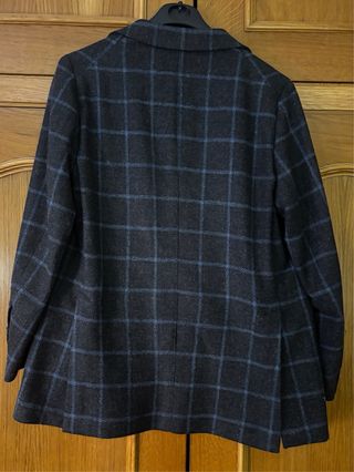 Americana Italiana Hombre Cuadros Azul/Gris