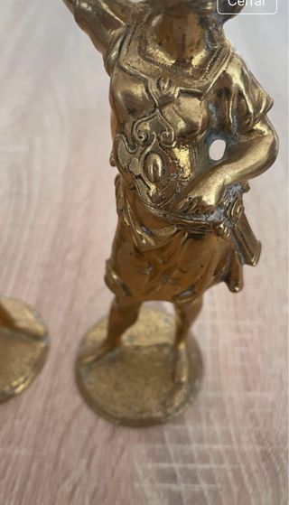 Pareja Figuras Bronce Antiguas