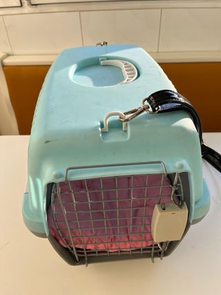 Transportín rígido para mascotas azul