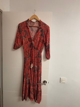 Vestido estampado floral rojo