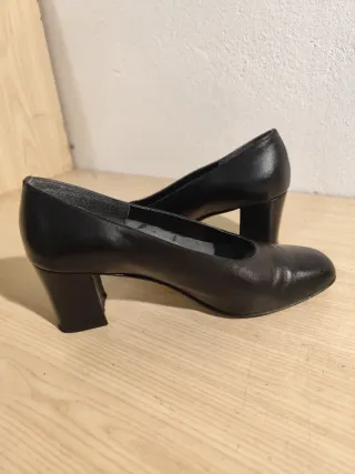 Scarpe Décolleté Vera Pelle Made in Italy 39 Nero