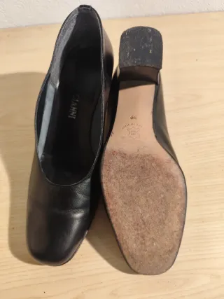Scarpe Décolleté Vera Pelle Made in Italy 39 Nero
