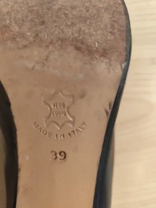 Scarpe Décolleté Vera Pelle Made in Italy 39 Nero