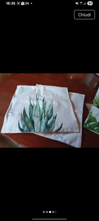 Set 4 Cuscini 50x50cm Fiori