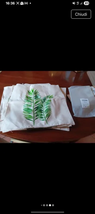 Set 4 Cuscini 50x50cm Fiori