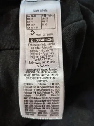 Set 2 Camisetas Decathlon grises taglia XS y S.