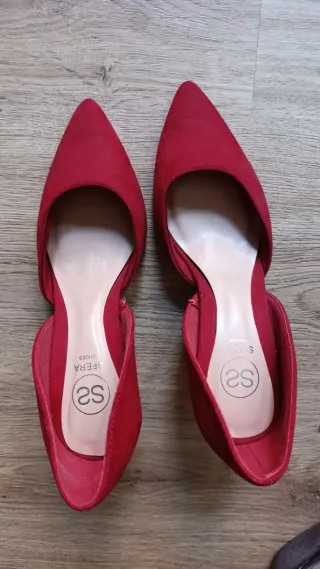 Zapatos Sfera Ante Rojo Talla 38