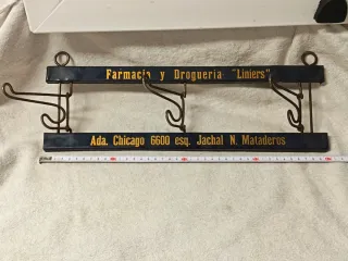 Colgador Perchero Antiguo Farmacia Liniers