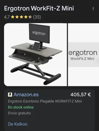 Ergotron WorkFit-Z Mini Escritorio Elevable