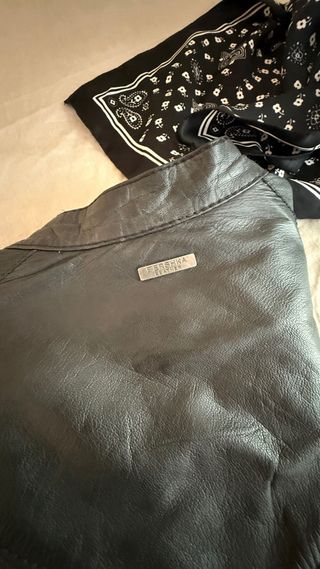 Cazadora Piel Negra Talla L