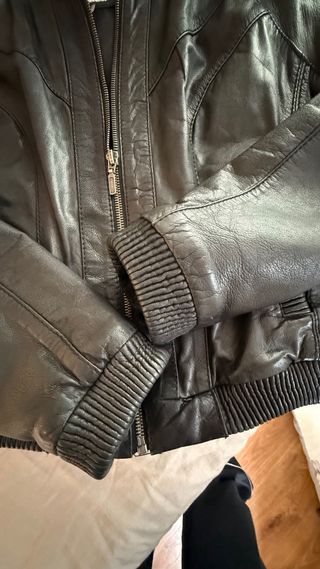 Cazadora Piel Negra Talla L