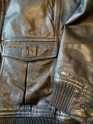 Cazadora Piel Negra Tommy Hilfiger