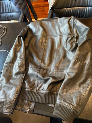 Cazadora Piel Negra Tommy Hilfiger