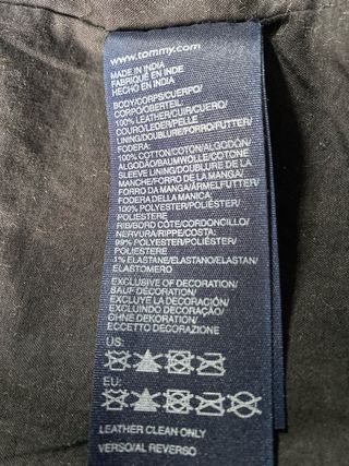 Cazadora Piel Negra Tommy Hilfiger