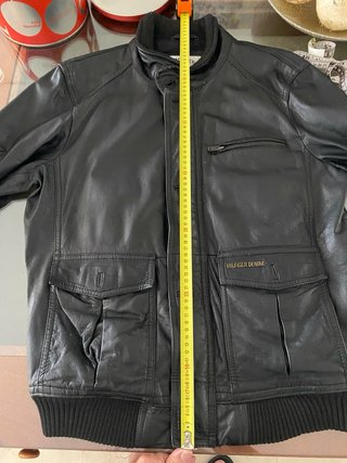 Cazadora Piel Negra Tommy Hilfiger