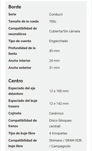 Ruedas Gravel DRIVE G45 SS Carbono