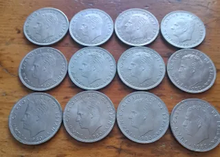 20 duros, lote de 12 monedas de 1980 conmemorativa