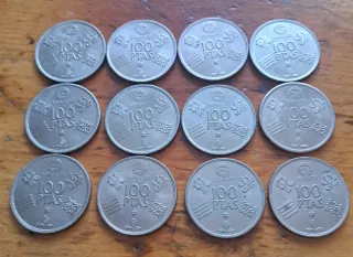 20 duros, lote de 12 monedas de 1980 conmemorativa