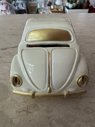 Macchina Ceramica Bianca e Oro Radio Bluetooth