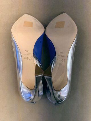 Zapatos de tacón Dior azul y plateado