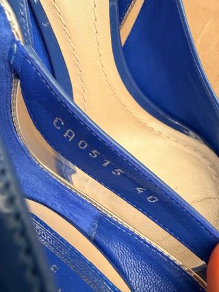 Zapatos de tacón Dior azul y plateado