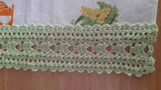 Coppia tendine vintage ricamate e tendina country