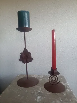 2 portavelas de hierro
