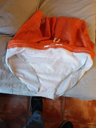 Bañador naranja estampado