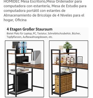 Mesa de estudio con 4 estantes Disponible el 20/03