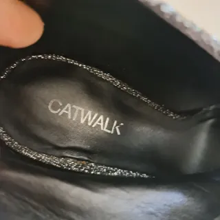 Spuntine Katwalk nere argentate tacco alto