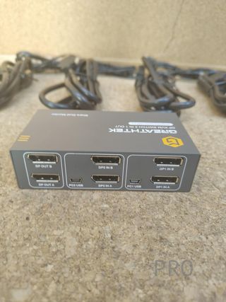 Switch KVM Displayport Dual Monitor 2 Porte, 4K a 60Hz