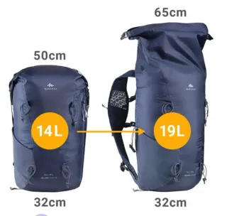 Mochila Quechua Helium 14-19L 350gr Azul