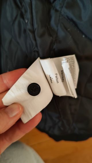 Chaquetón mujer negro y beige