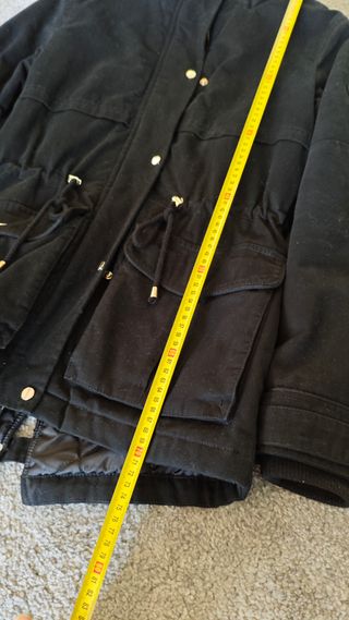 Chaquetón mujer negro y beige