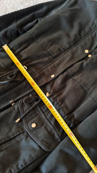 Chaquetón mujer negro y beige